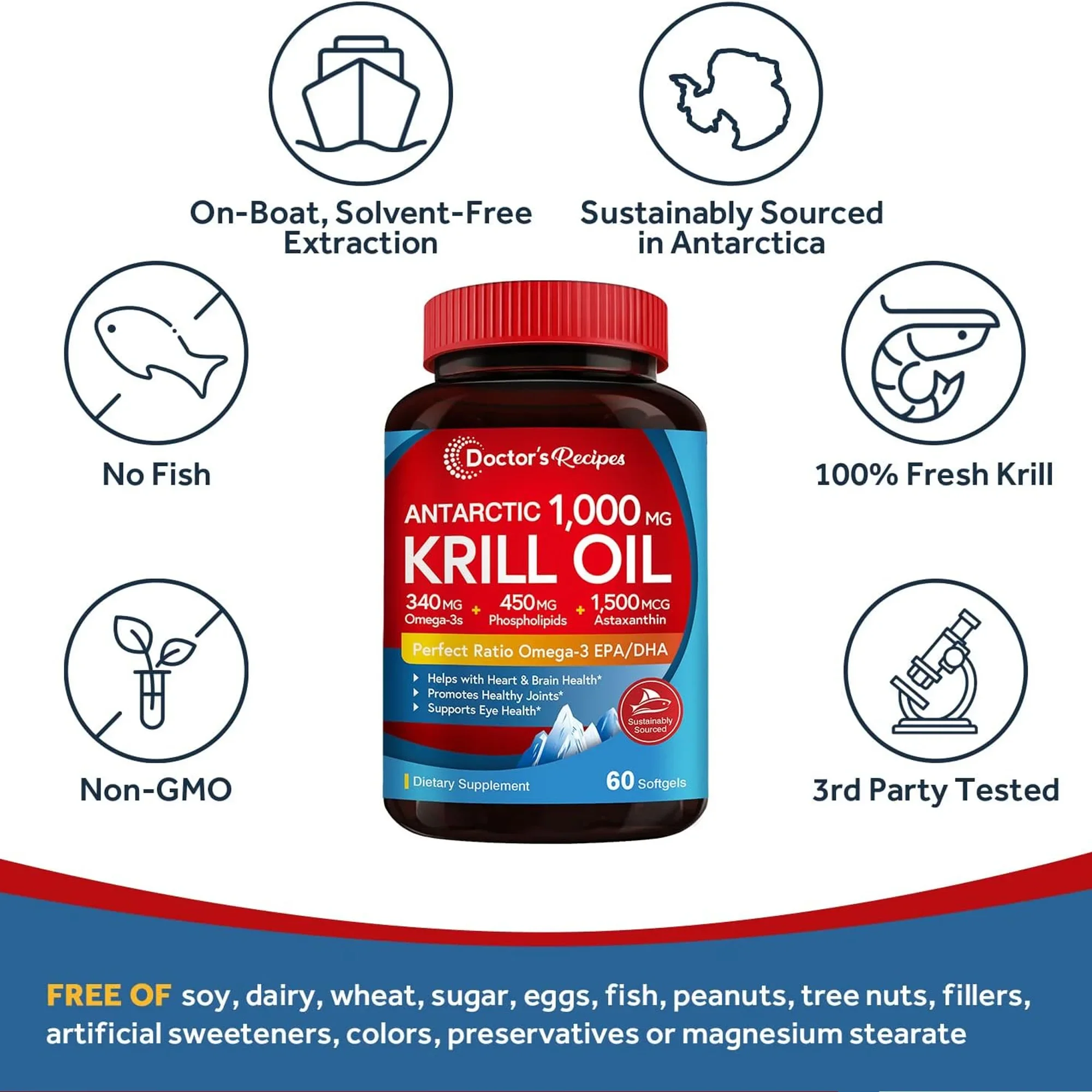 مكمل زيت كريل أنتاركتيكا - دعم - مراجعة Krill Oil Supplement وسعره