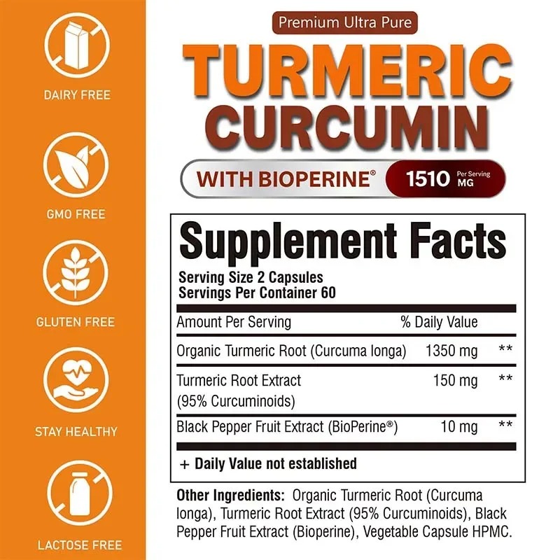 كبسولات الكركم - تعزز الهضم وا - مراجعة Turmeric Curcumin Capsule وسعره