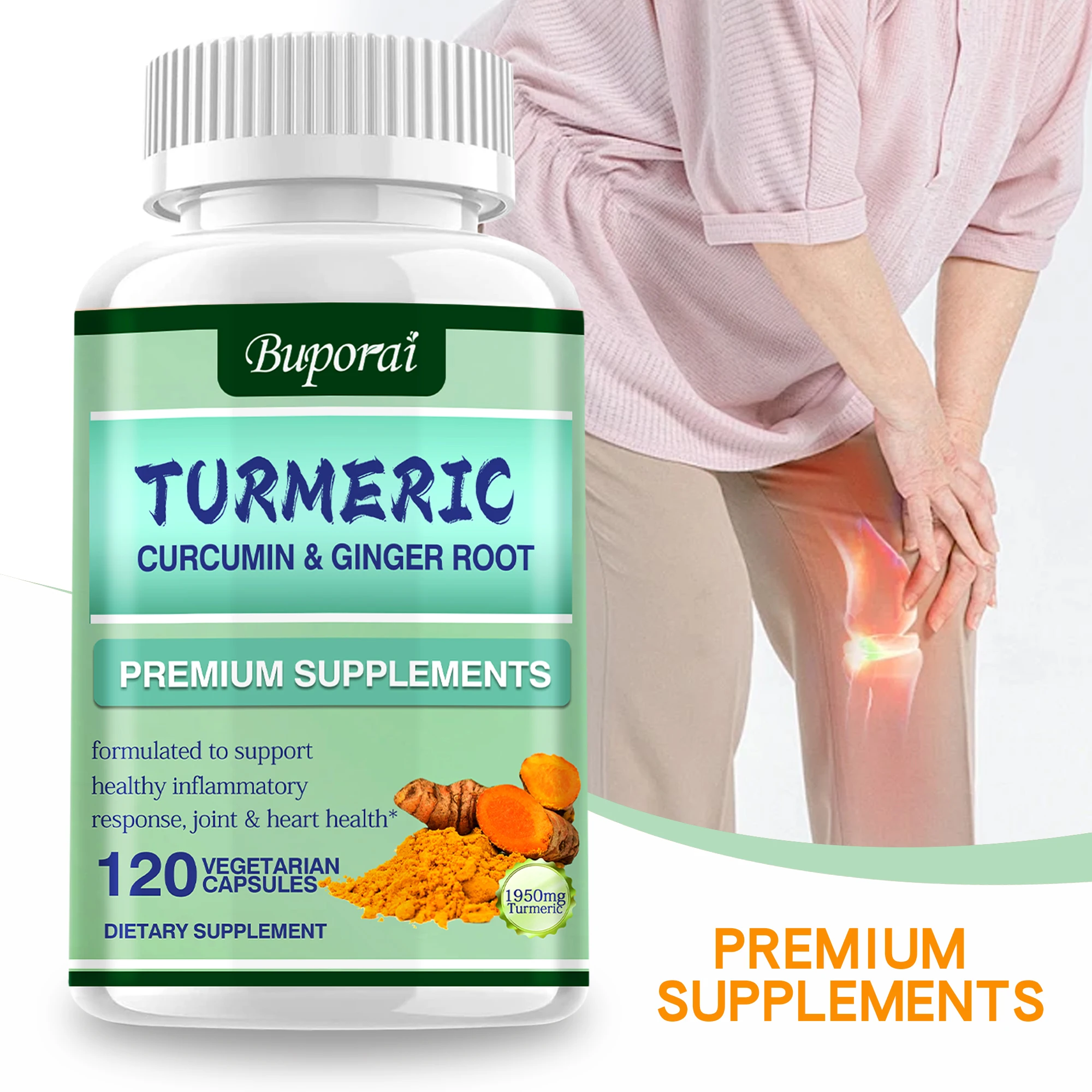 الكركم الكركم + جذر الزنجبيل - - مراجعة Turmeric Curcumin Capsule وسعره