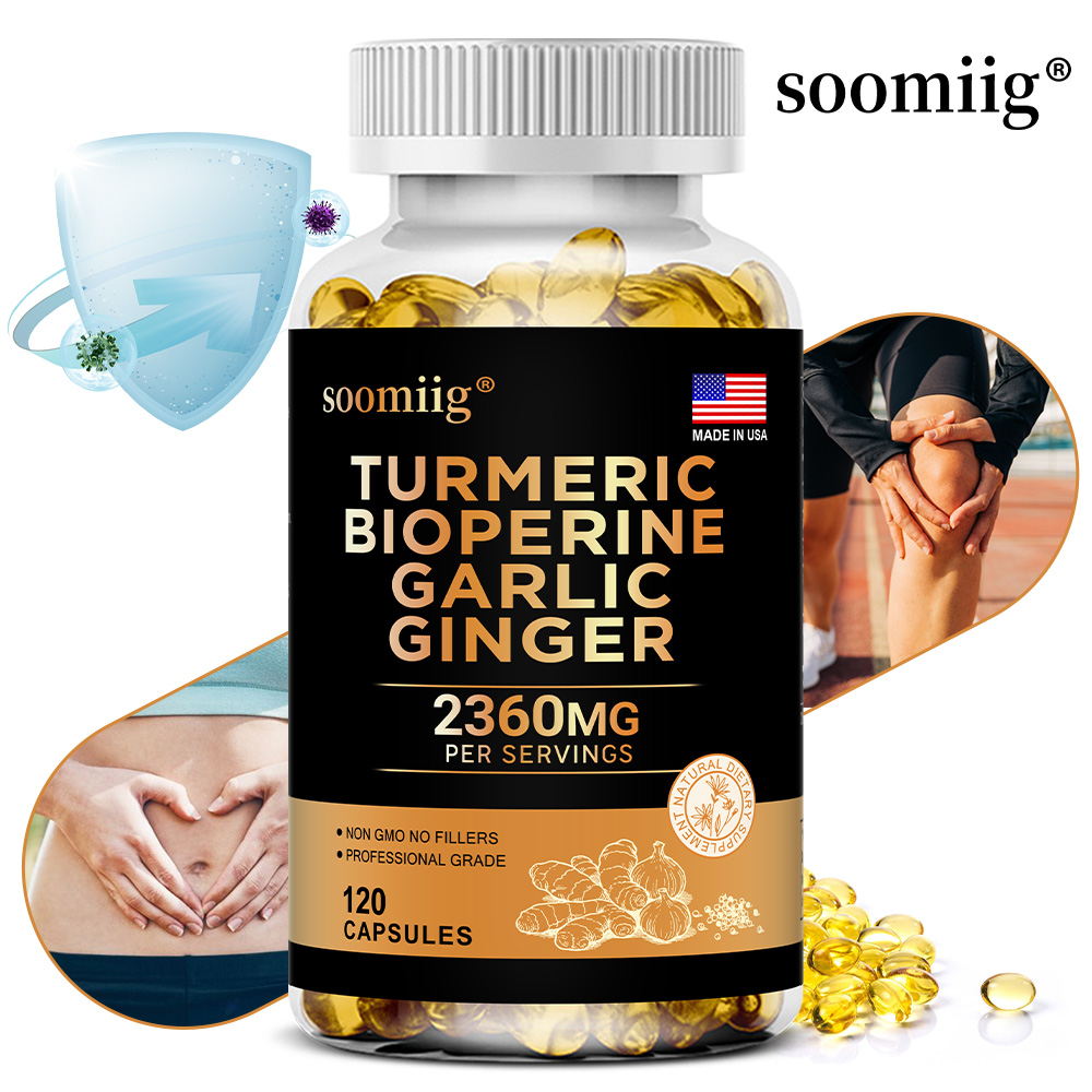 مكمل الزنجبيل الكركم مع الثوم  - مراجعة Turmeric Curcumin Capsule وسعره